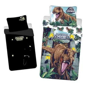Dětské bavlněné povlečení Jurassic World 140x200 cm se svítícím efektem