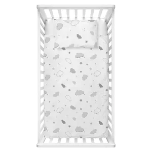 Dětské bílé povlečení do postýlky 100×150 cm Renforcé Bulut Mijolnir