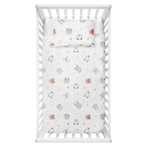 Dětské bílé povlečení do postýlky Renforcé 100x150 Safari od Mijolnir
