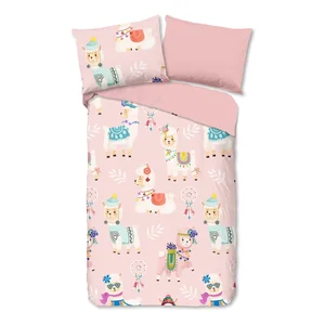 Dětské flanelové povlečení 140x200 cm – růžové, Ladida Good Morning