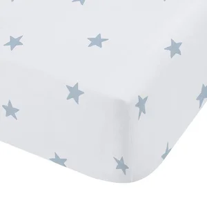 Dětské napínací prostěradlo 90×190 cm bílo-modré Mini Star & Stripes Bianca