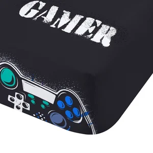 Dětské napínací prostěradlo Game Over, černé, 90x190 cm (Catherine Lansfield)