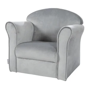 Dětské sametové křesílko Lil Sofa v světle šedé