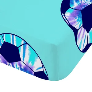 Dětské tyrkysové napínací prostěradlo 135×190 cm Tie Dye Football – Catherine Lansfield