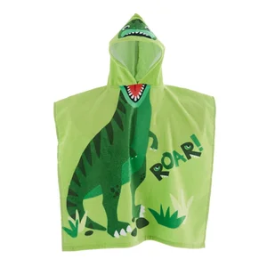 Dětské zelené bavlněné pončo Dinosaur