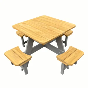 Dětský dřevěný zahradní set PIKIO – hnědá/šedá