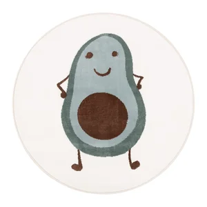 Dětský koberec Avocado Mint Ø133 cm – mentolový a slonovinový
