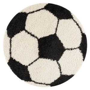 Dětský koberec Fun Ø120 cm, černo-krémový