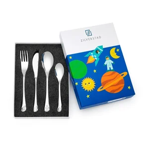 Dětský nerezový příbor 4 ks Space – Zilverstad