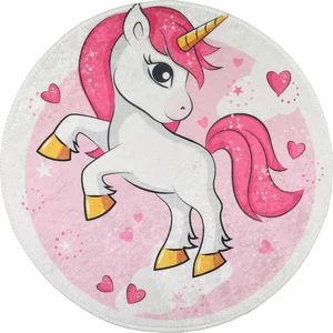 Dětský růžový pratelný koberec 100 cm Pink Unicorn – Vitaus