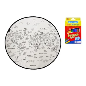 Dětský vybarvovací koberec Butter Kings Colouring World, 130 cm