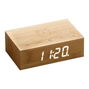 Digitální bambusový budík Flip Click Gingko