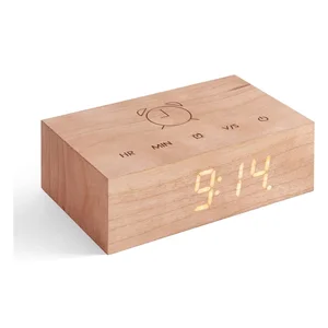 Digitální dřevěný budík Flip Click Gingko
