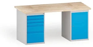 Dílenský pracovní stůl s úložnými prostory a zásuvkami