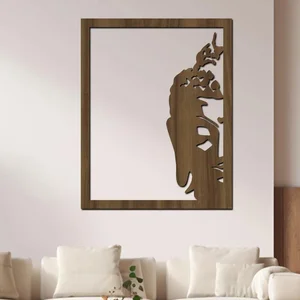 Dřevěná Buddha dekorace Bali 32x40 cm, ořechová