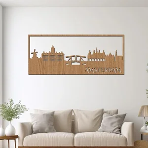 Dřevěná dekorace Amsterdam 40x16 cm