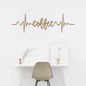 Dřevěná dekorace COFFEE PULSE 40x12 cm - Buk