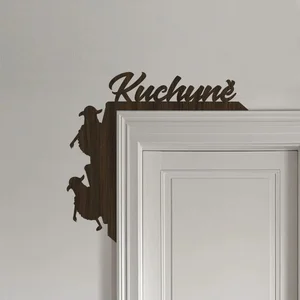 Dřevěná dekorace do rohu dveří kuchyně Wenge 21x20 cm