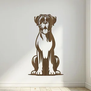 Dřevěná dekorace psa Boxera na zeď