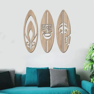 Dřevěná dekorace SURF na zeď 60x60 cm