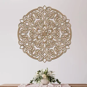 Dřevěná mandala Láska na zeď, 80 cm, výběr barvy