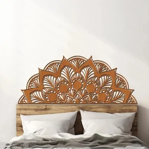 Dřevěná mandala POTĚŠENÍ do ložnice 90x36 cm Třešeň