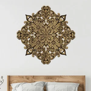 Dřevěná mandala Pozitivity 3 vrstvy 40 cm