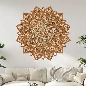 Dřevěná mandala Rozkvět 40x40 cm s vrstveným dekorem