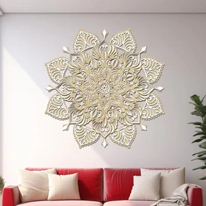 Dřevěná mandala Smyslnost 3 vrstvy – Ø 40 cm, javor-bílá