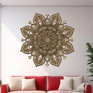 Dřevěná mandala Smyslnosti 3 vrstvy Ø 40 cm, ořech-javor