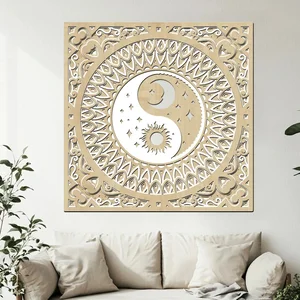 Dřevěná mandala YIN YANG 40 cm