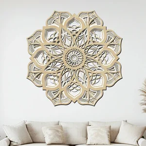 Dřevěná mandala Zářivá radost 40 cm