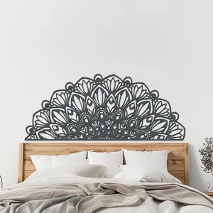 Dřevěná mandala ŽIVOST 90x38 cm Antracitová