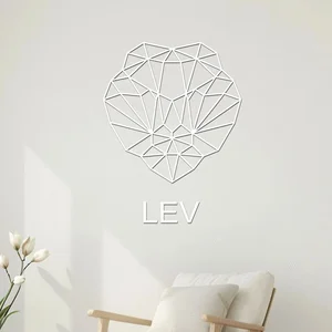 Dřevěná samolepka Lev na zeď 80x110 cm
