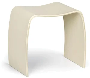 Dřevěná stolička BENTWOOD II s eko kůží krémová