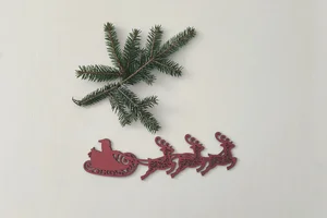 Dřevěná Vánoční dekorace Santa Claus na zeď