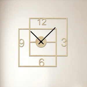 Dřevěné nástěnné hodiny Double Square