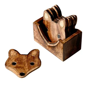 Dřevěné podtácky Sass & Belle Fox v sadě 6 kusů