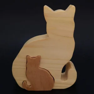 Dřevěné puzzle Kočka