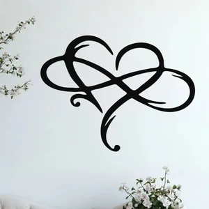 Dřevěné srdce Infinity 60x45 cm černé