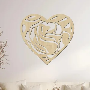 Dřevěné srdce LOVE na zeď