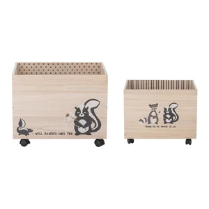 Dřevěné úložné boxy pro děti 2ks