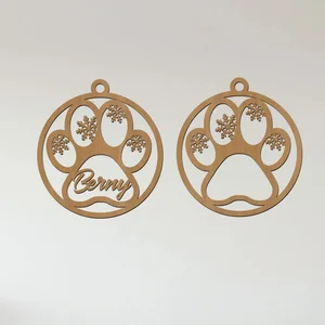 Dřevěné vánoční tlapky na stromeček - sada 2 kusů