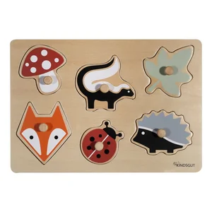 Dřevěné vkládací puzzle Forest 6 dílků