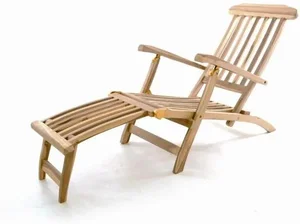 Dřevěné zahradní lehátko Florentine s podnožkou