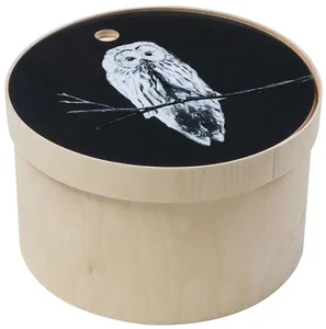 Dřevěný box na pečivo s prkénkem Owl