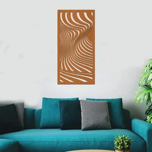Dřevěný dekorativní panel VLNKY v odstínu Třešeň, 40x80 cm
