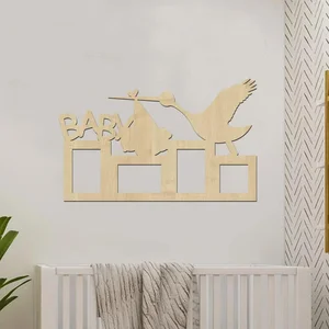 Dřevěný fotorámeček Baby 64x43 cm s výběrem barvy dekoru