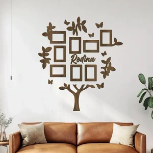 Dřevěný fotorámeček FAMILY TREE na zeď 109x117 cm