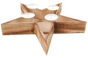 Dřevěný hvězdový svícen PD158